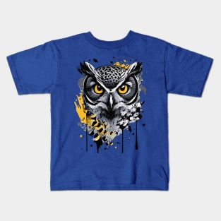 Owl Design - Cute Owl Illustration - Owl Art Kids T-Shirt